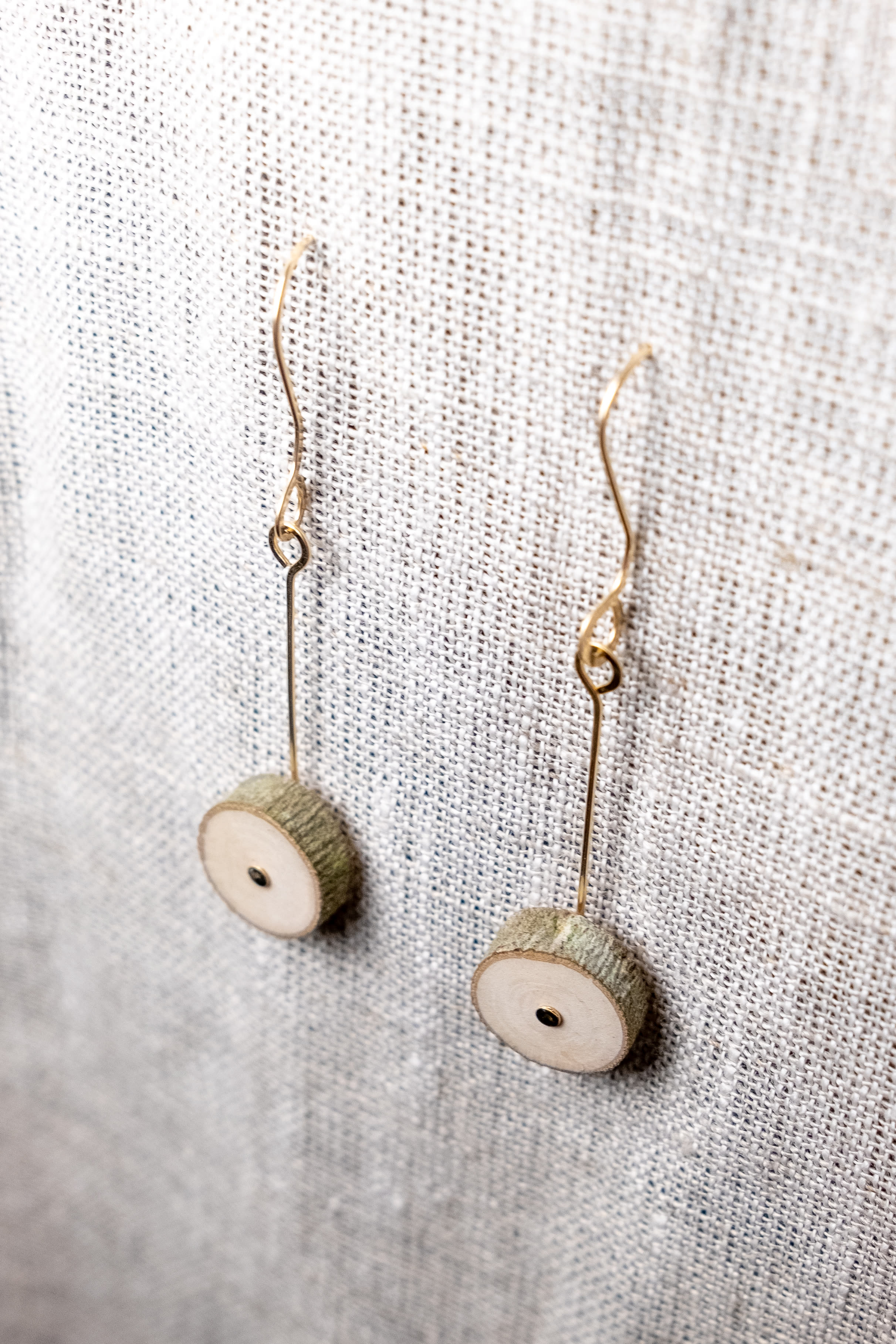 Close detail of Disc No.01 earring